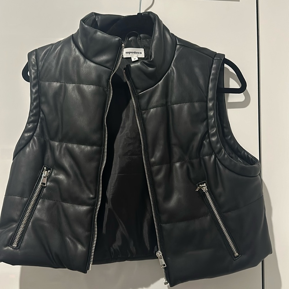 Superdown Faux Leather Vest